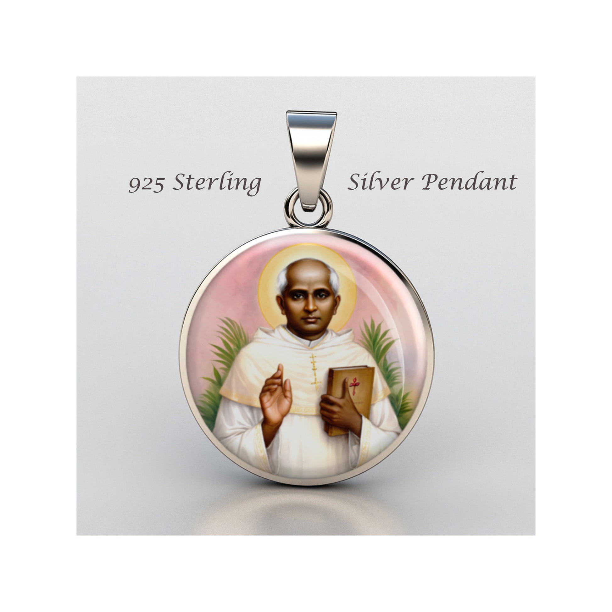 Saint Kuriakose Elias Chavara Catholic sterling silver 925 Christian Medal image 0