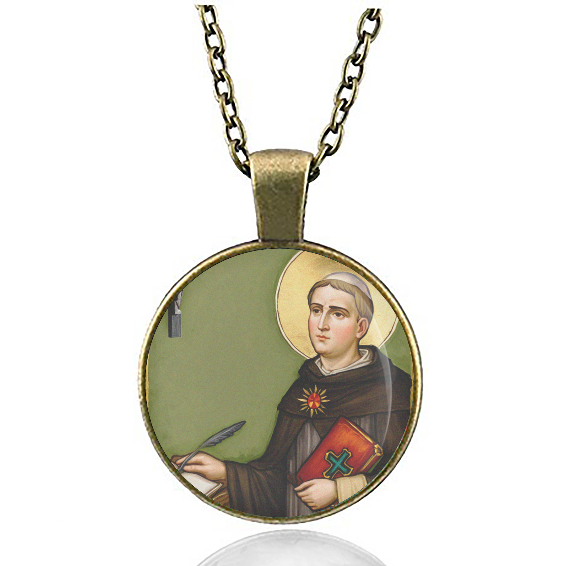 St. Thomas Aquinas Necklace Catholic Saint Pendant Medal image 4
