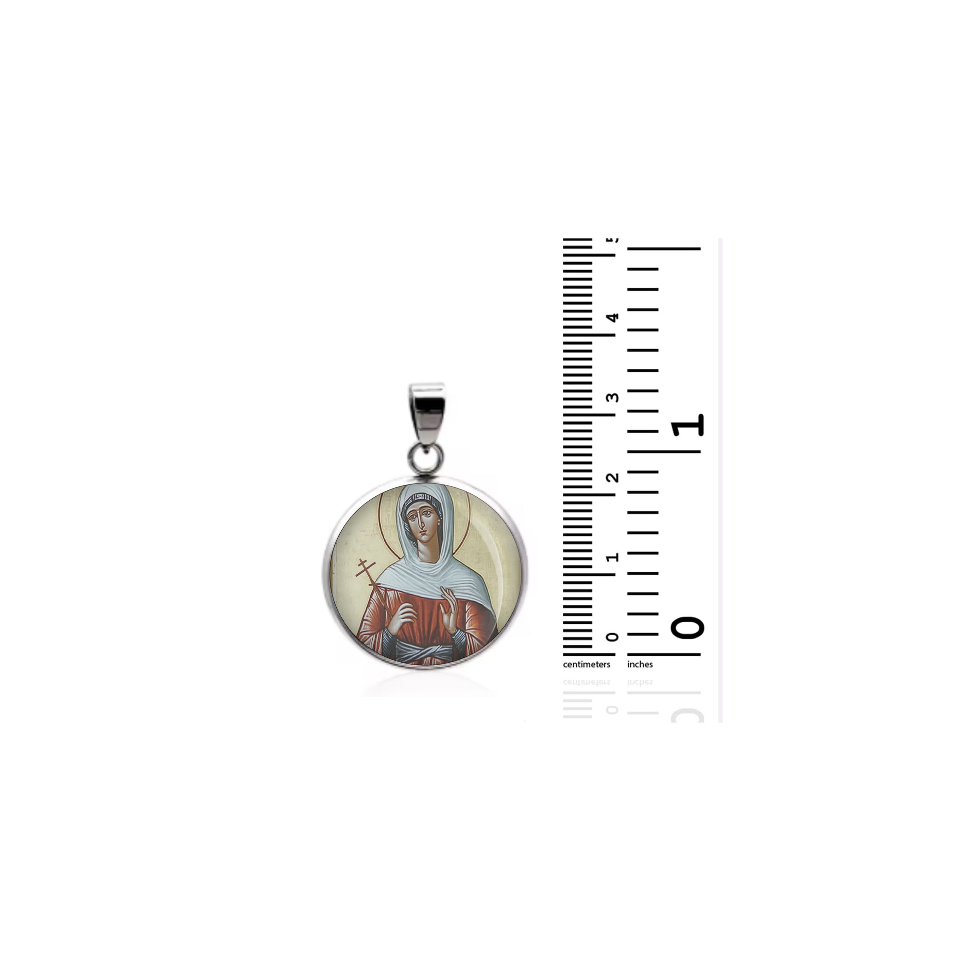 Saint Melitini Catholic sterling silver 925 Christian Medal Patron Pendant image 1