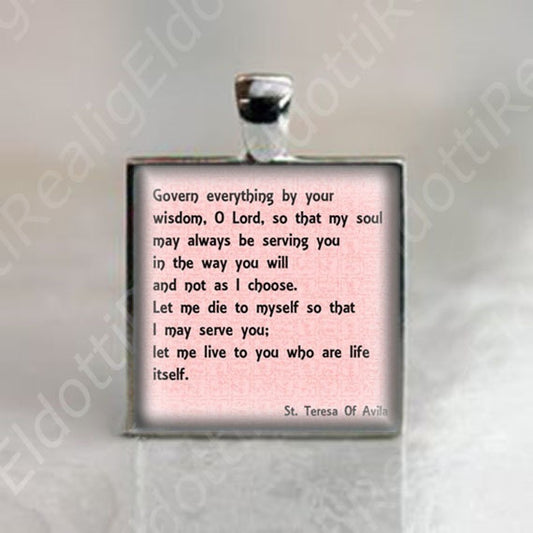Govern everything Prayer of St. Teresa of Avila - Religious Christian Catholic Medal Pendant