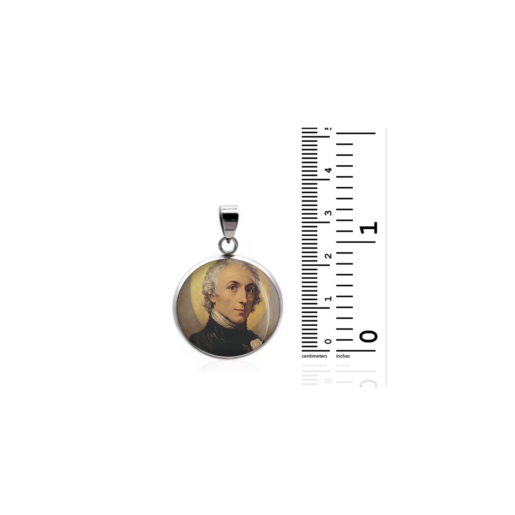 Saint John Baptist De La Salle Catholic sterling silver 925 Christian Medal image 1