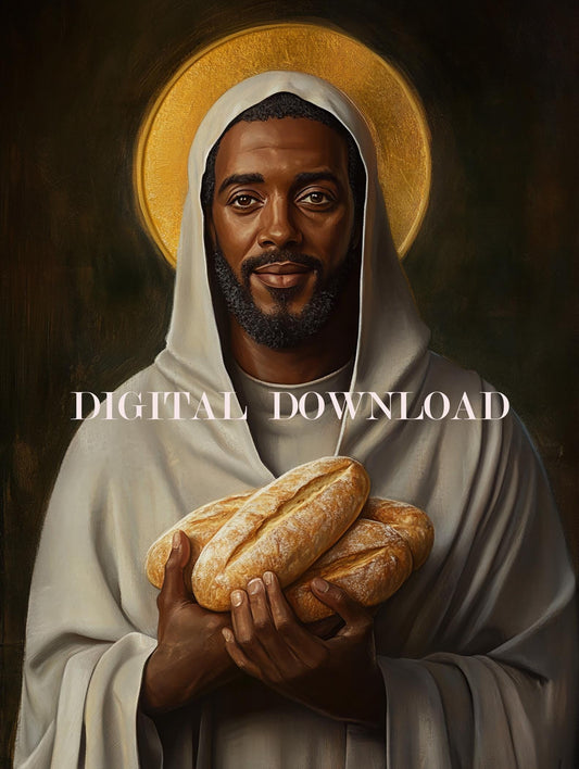 Saint Benedict the Moor Religious Art Digital Image Catholic Print image 0