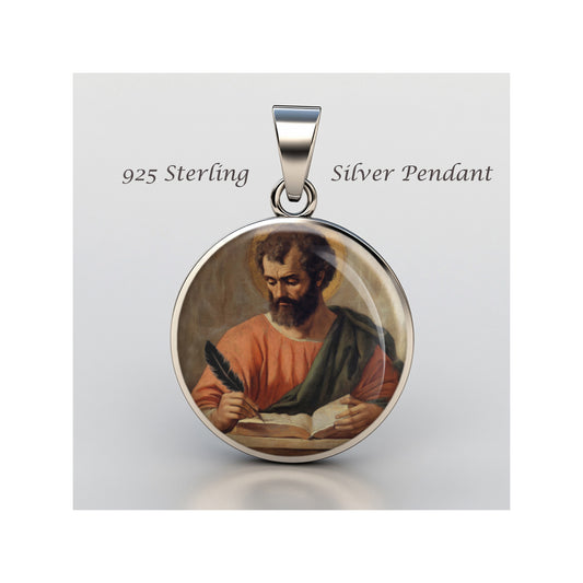 Saint Luke The Evangelist Catholic sterling silver 925 Christian Medal Patron image 0