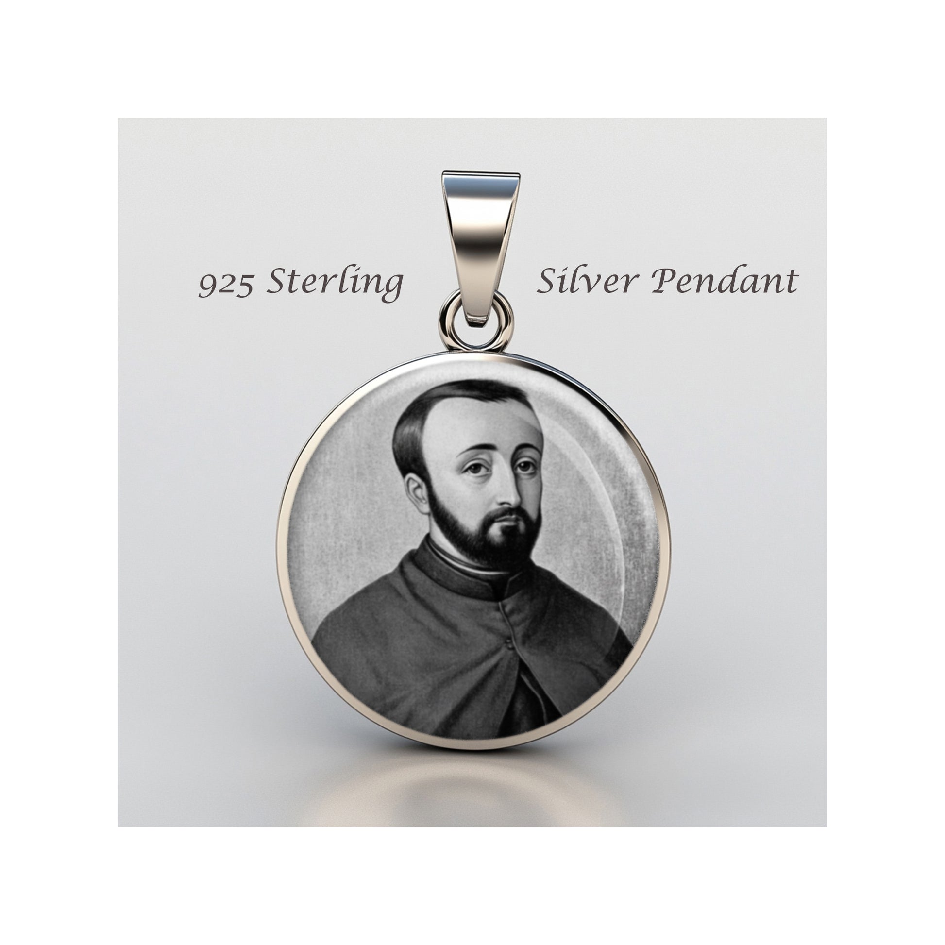 Saint Gabriel Lalemant Catholic sterling silver 925 Christian Medal Patron image 0