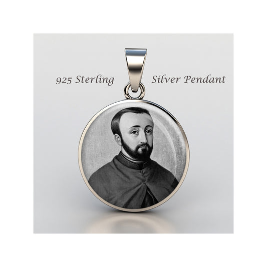 Saint Gabriel Lalemant Catholic sterling silver 925 Christian Medal Patron image 0