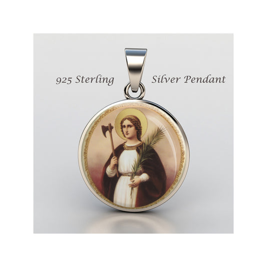 Saint Engracia Gracia Grace Catholic sterling silver 925 Christian Medal Patron image 0