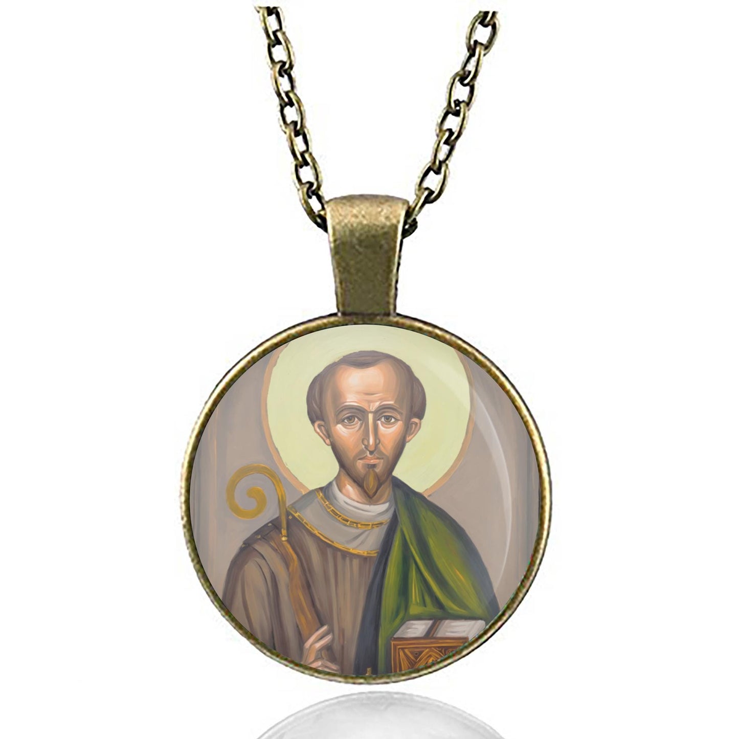 St. Leonard Christian Necklace – Patron Saint Medal Pendant for Faith and Protection