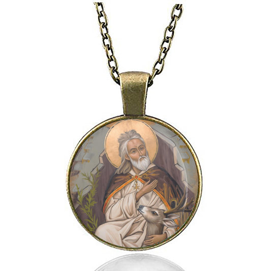 St. Giles Necklace Christian Religious Christian Medal Pendant