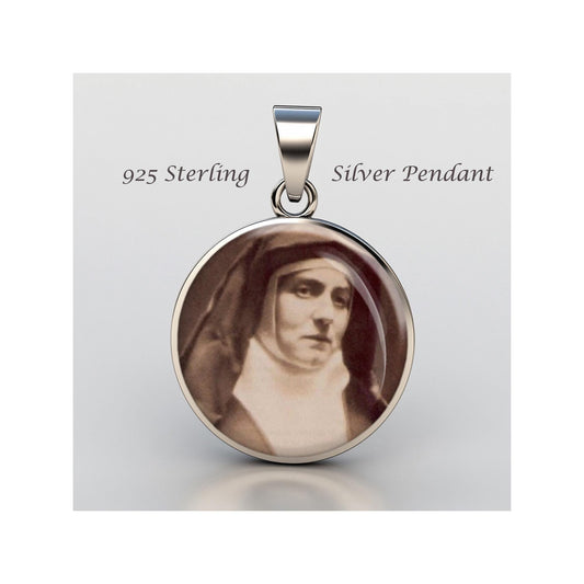 Saint Edith Stein Round Religious Devotional sterling silver 925 Christian Medal Patron