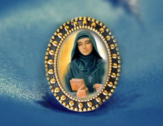 Saint Rafqa St Rebecca / Rafka Brooch. Gold Tone Religious Pin  - 3 PCS