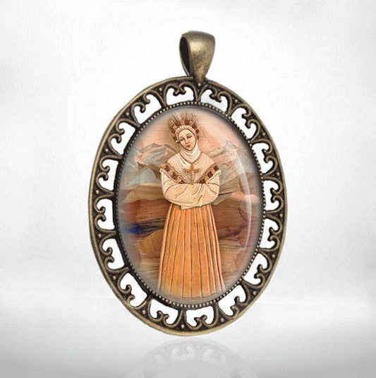 Our Lady of La Salette Virgin Mary Catholic Christian Medal Large Pendant NEW