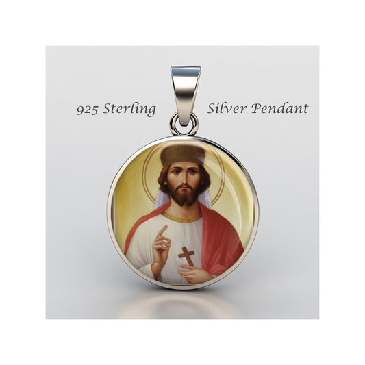 Saint Abo Of Tiflis Religious Christian sterling silver 925 Christian Medal Patron Pendant