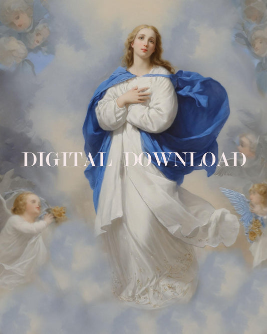 Our Lady Assumption Virgin Mary Religious Art Digital Image Custom image 0