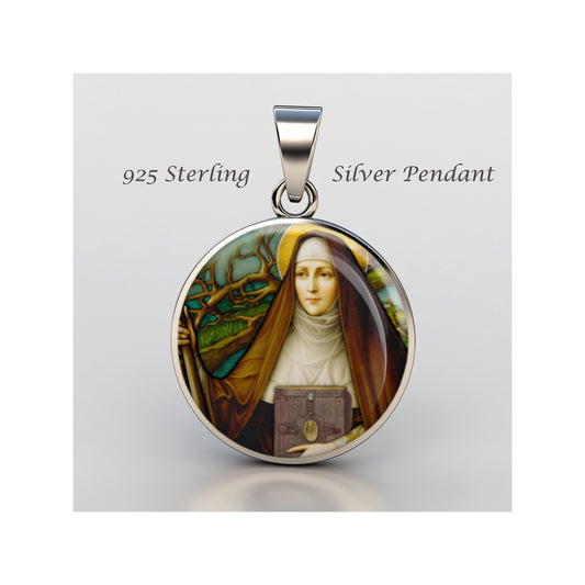Saint Brigid Of Kildare Catholic sterling silver 925 Christian Medal Patron image 0