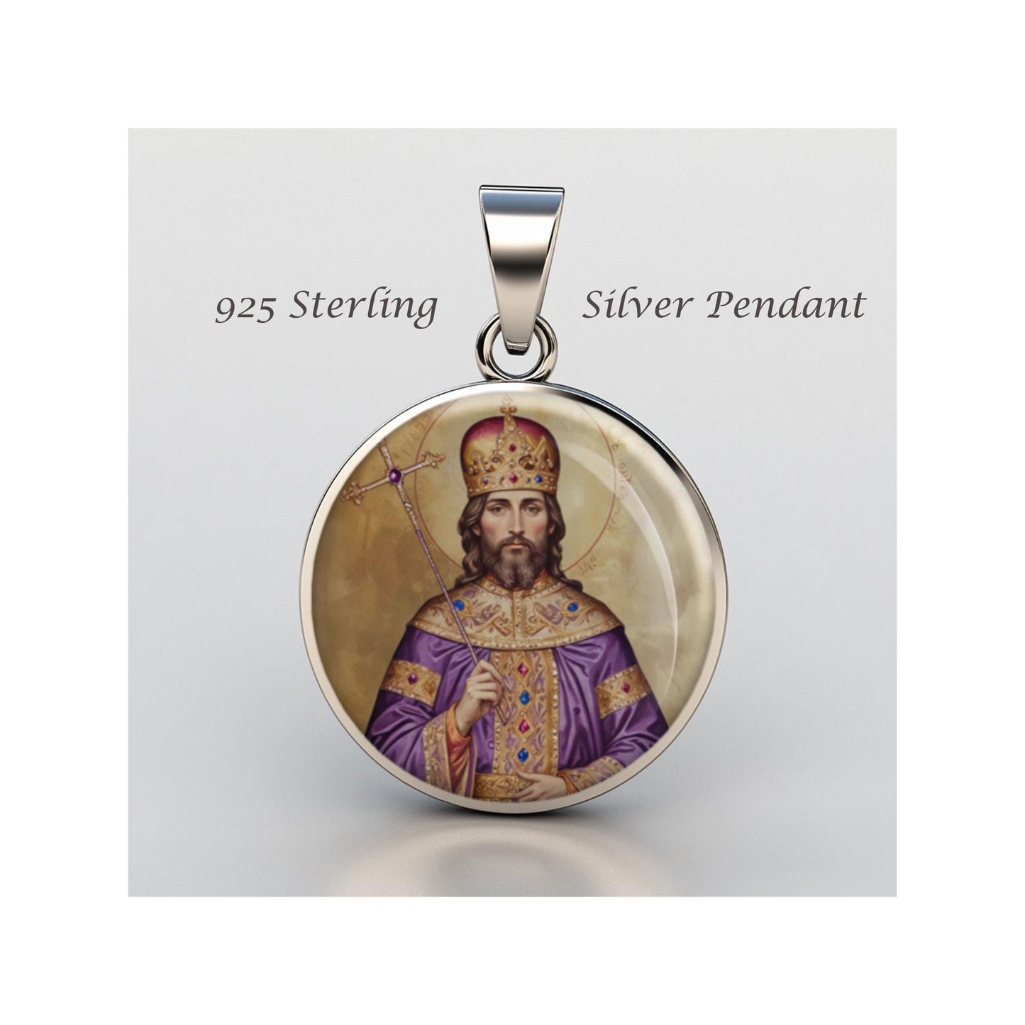Saint Constantine The Great Religious Devotional sterling silver 925 Christian Medal Patron