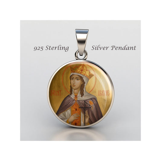 Saint Irene Great Martyr Of Thessalonica Religious Devotional sterling silver 925  Medal