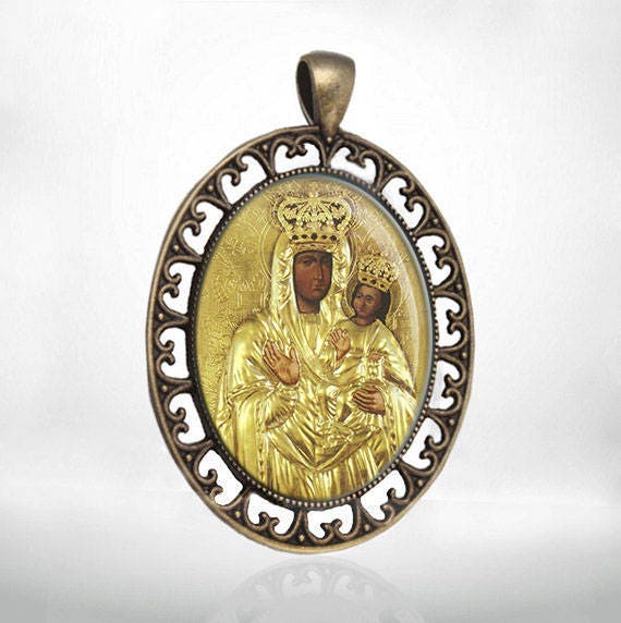 Zarvanytsia Mary Miraculous Icon Orthodox Ukraine Pendant