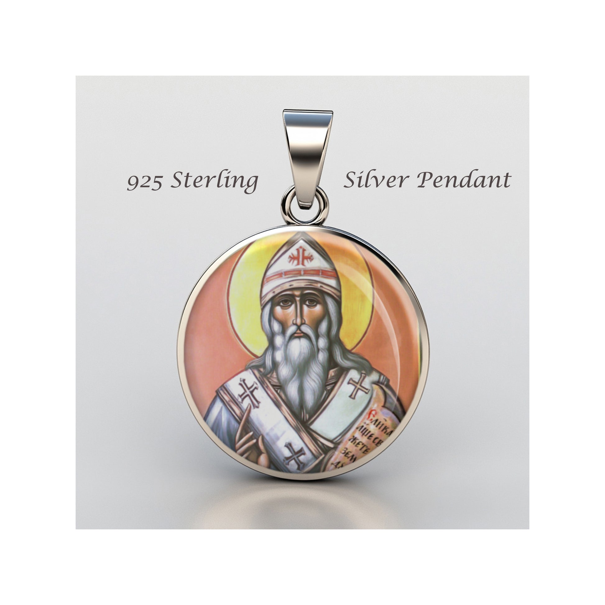 Saint Pope St Leo The Great Catholic sterling silver 925 Christian Medal Patron image 0