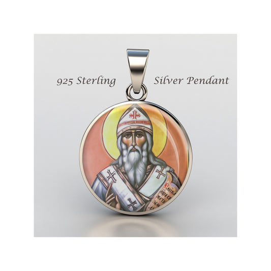 Saint Pope St Leo The Great Catholic sterling silver 925 Christian Medal Patron image 0