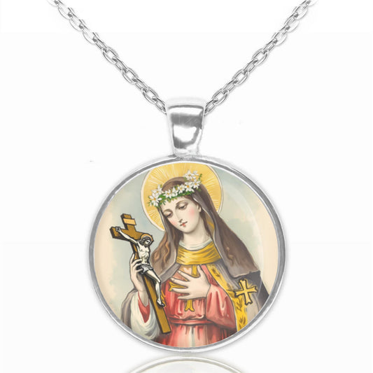 St. Flora Necklace Medal Pendant Christian Religious Jewelry