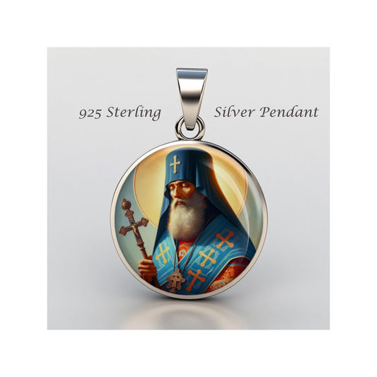 Saint Anthony Of Kiev Religious Devotional sterling silver 925 Christian Medal Patron