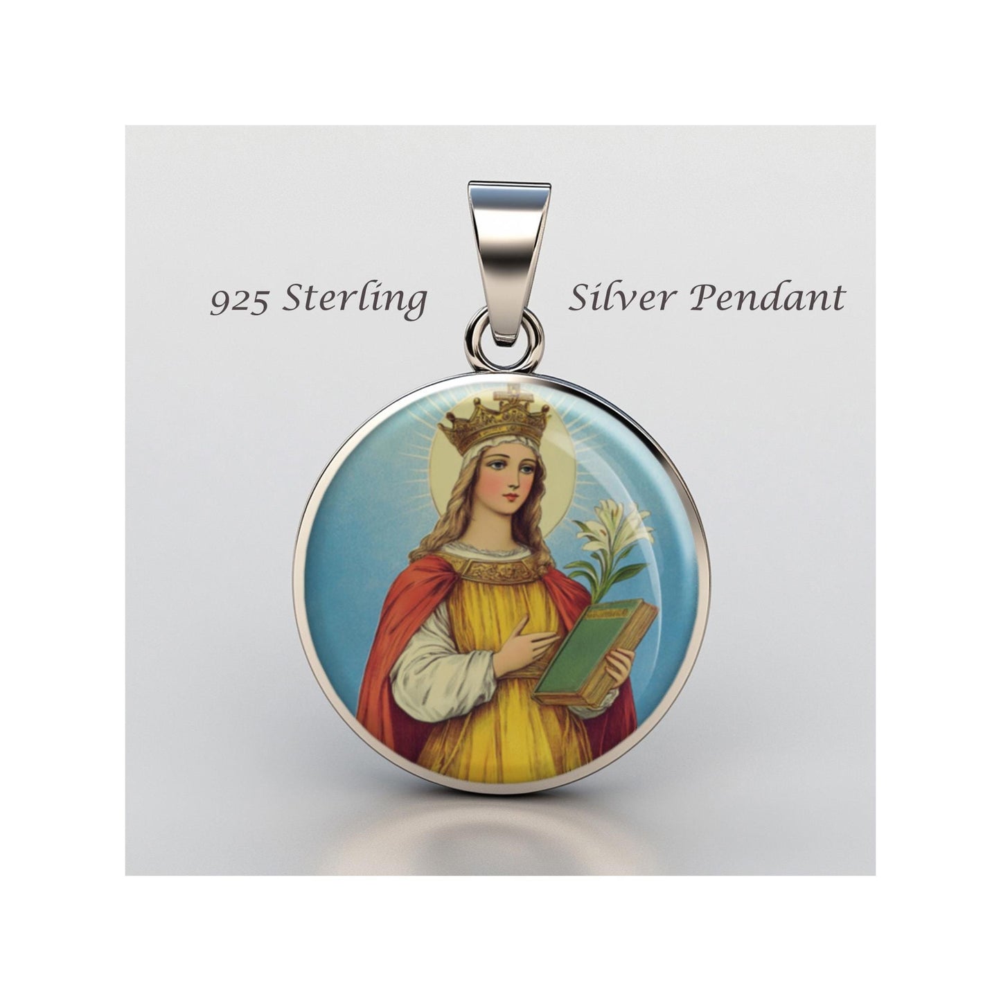 Saint Anatolia Religious Devotional sterling silver 925 Christian Medal Patron Pendant