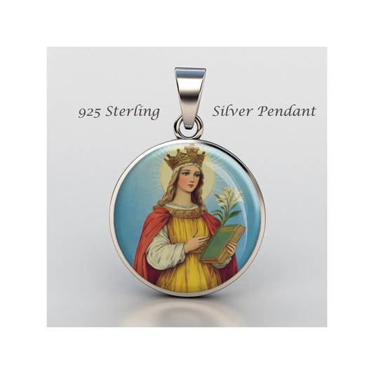 Saint Anatolia Religious Devotional sterling silver 925 Christian Medal Patron Pendant