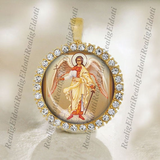 Guardian Angel Orthodox Gold Tone Christian Protect Me Religious Medal