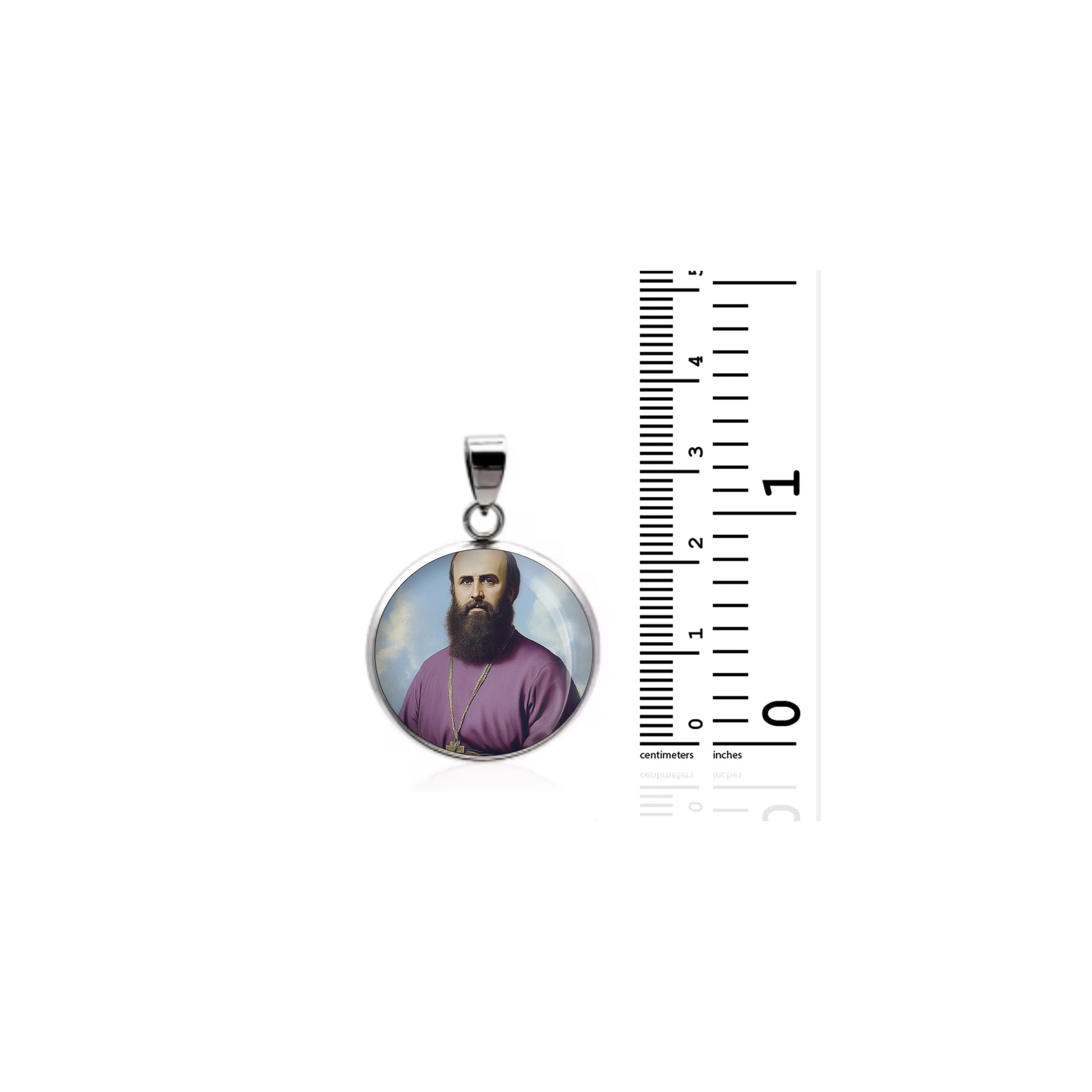 Saint Daniel Comboni Catholic sterling silver 925 Christian Medal Patron Pendant image 1