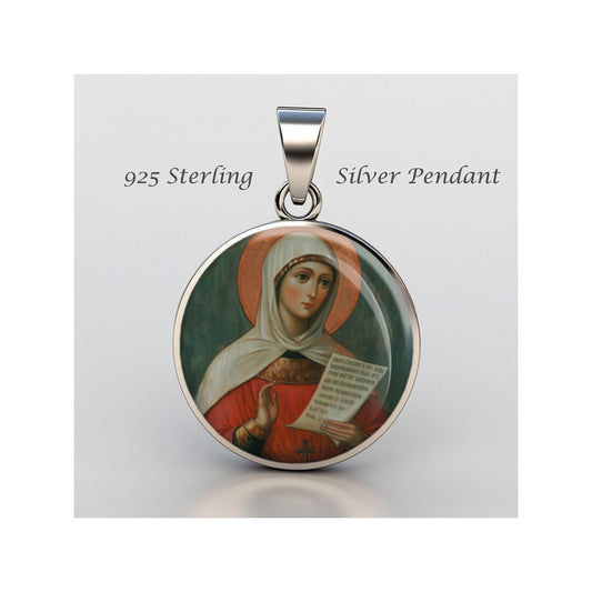 Saint Amalberga Of Maubeuge Religious Devotional sterling silver 925 Christian Medal Patron