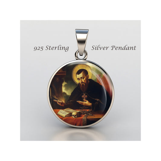 Saint Augustine Of Hippo Catholic sterling silver 925 Christian Medal Patron image 0