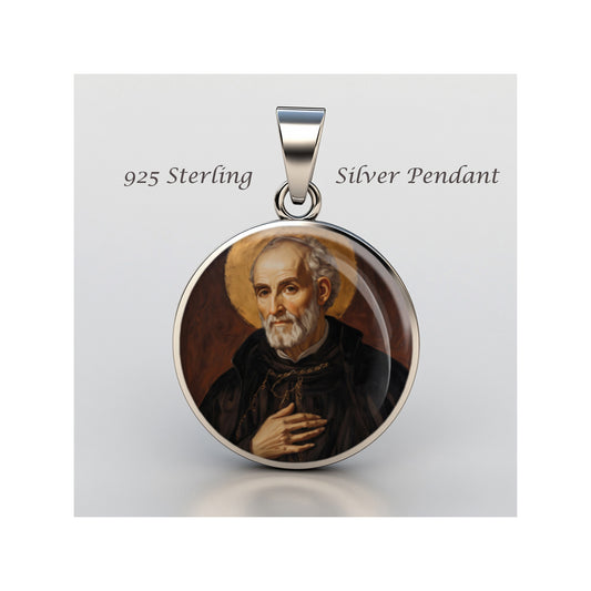 Saint John Leonardi Catholic sterling silver 925 Christian Medal Patron Pendant image 0