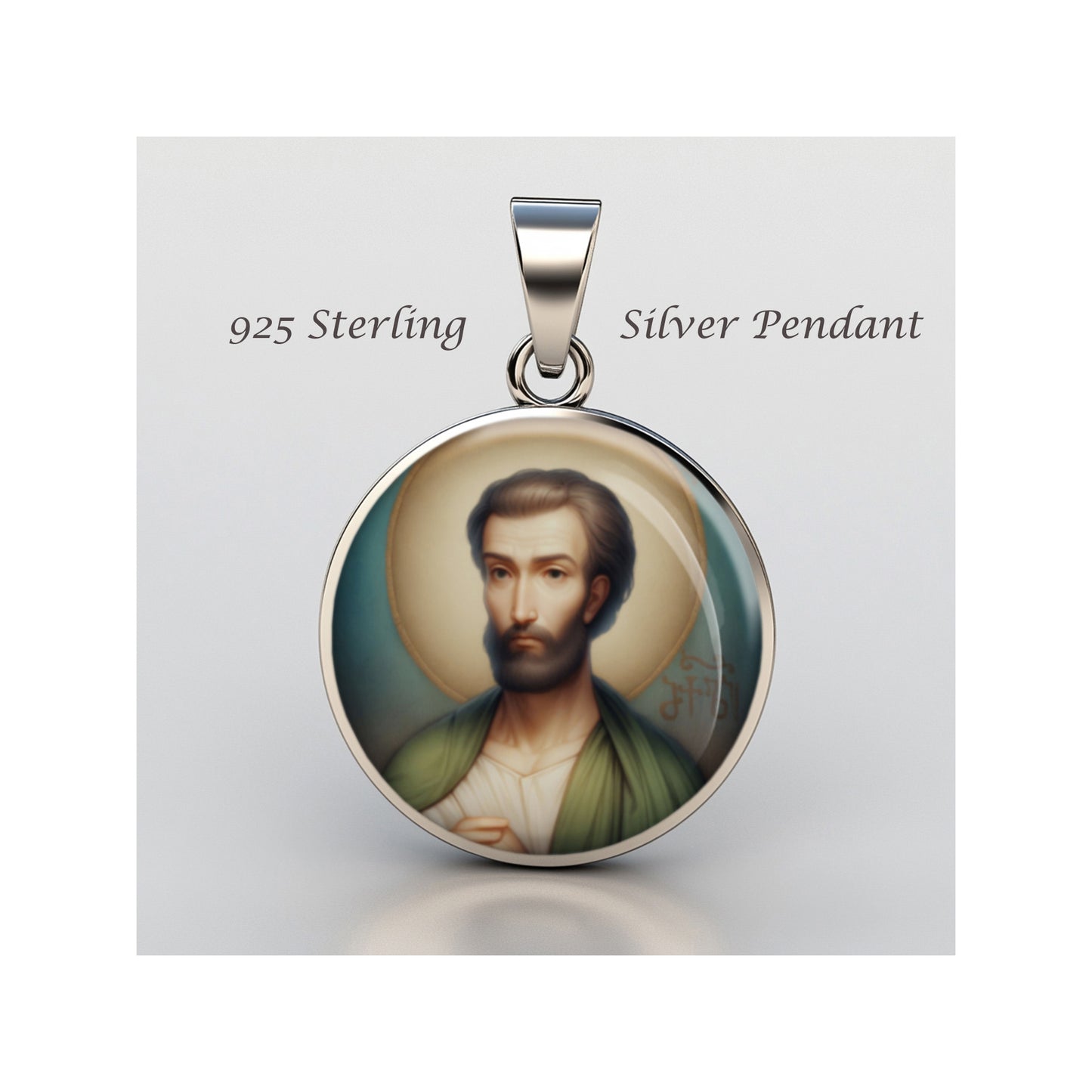 Saint Bartholomew Catholic sterling silver 925 Christian Medal Patron Pendant image 0