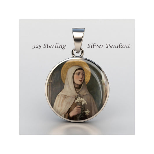 Saint Ada Religious Devotional sterling silver 925 Christian Medal Patron Pendant