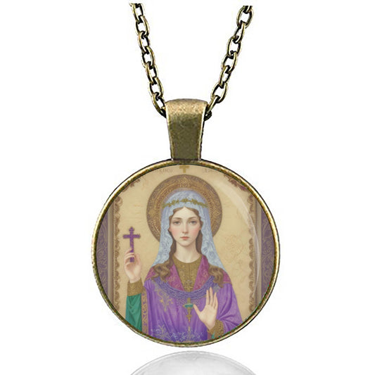 St Claudia Necklace Religious Patron Pendant Medal