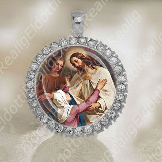 Christ Appears to His Mother by Melchior-Paul von Deschwanden Christian Catholic Medal Religious Art