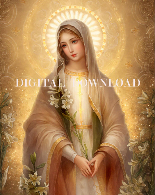 Our Lady of Lilies Digital Image image 0