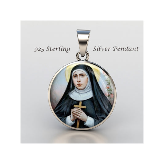 Saint Pauline Catholic sterling silver 925 Christian Medal Patron Pendant image 0
