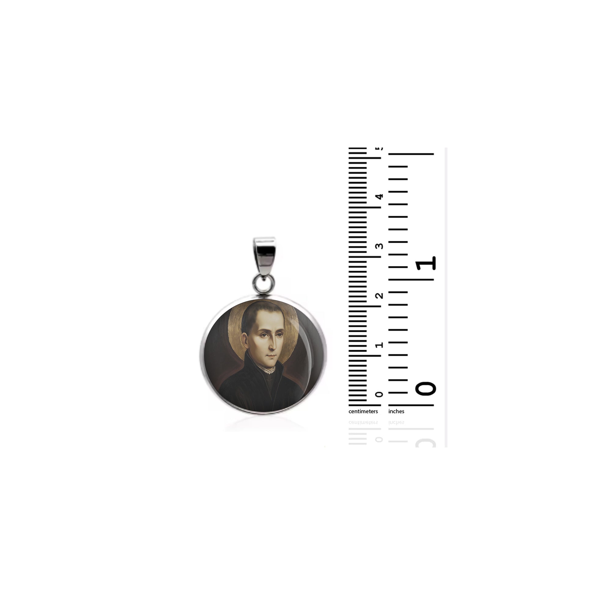 Saint John Berchmans Catholic sterling silver 925 Christian Medal Patron Pendant image 1