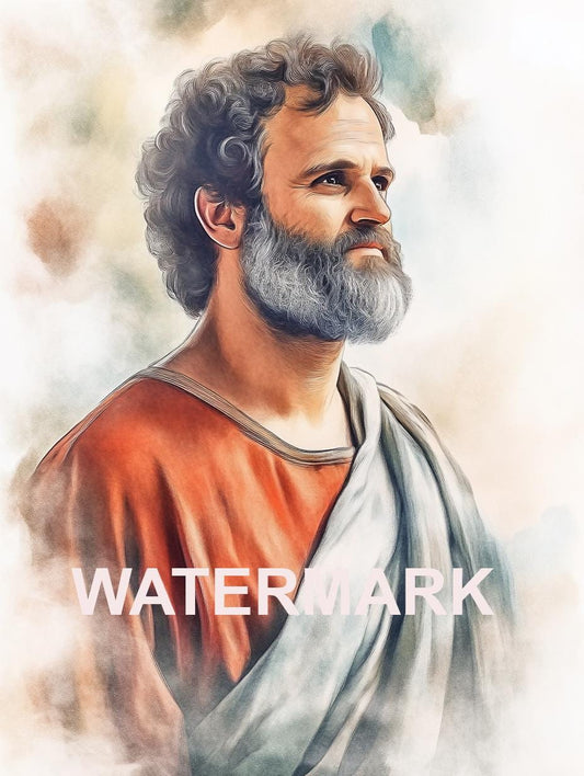 Saint Paul the Apostle Watercolor Painting Style Religious Art Digital Image image 0