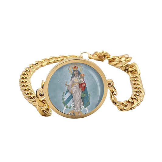 Our Lady Charity Bracelet Gold or Silver tone Religious Jewelry Simple Chain