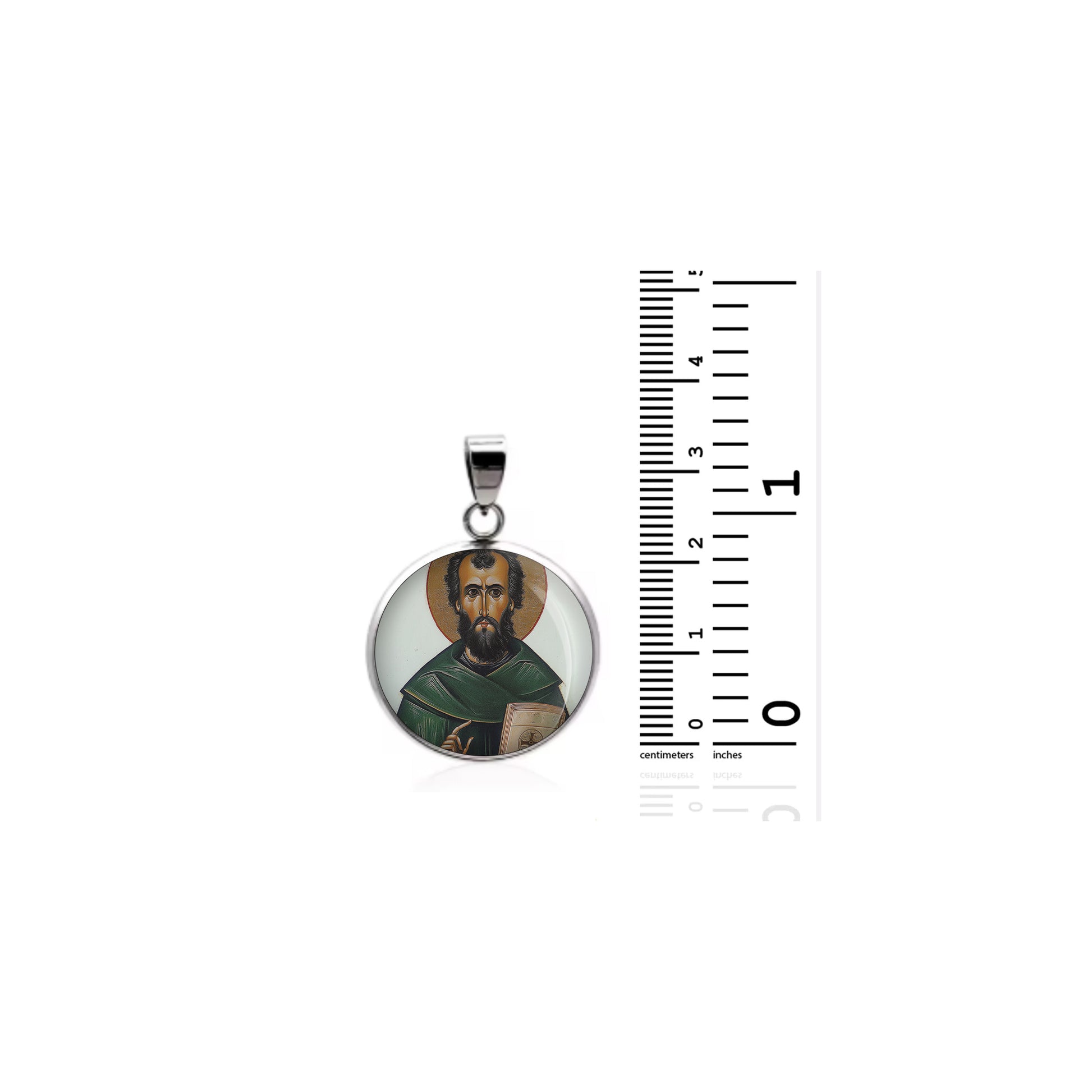 Saint David Of Wales Catholic sterling silver 925 Christian Medal Patron Pendant image 1