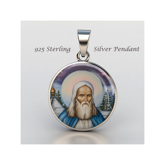 Saint Herman Of Alaska Catholic sterling silver 925 Christian Medal Patron image 0