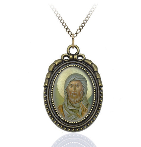 St Ephrem Eprhaim the Syrian Orthodox Saint Ephraem Necklace Bronze Medal