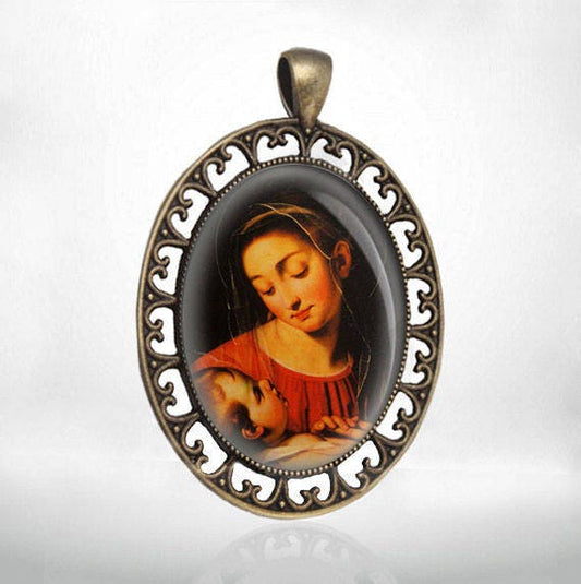 Virgin Mary Our Lady of Divine Providence Medal Catholic Pendant Jewelry