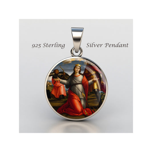Saint Cristina De Bolsena Catholic sterling silver 925 Christian Medal Patron image 0