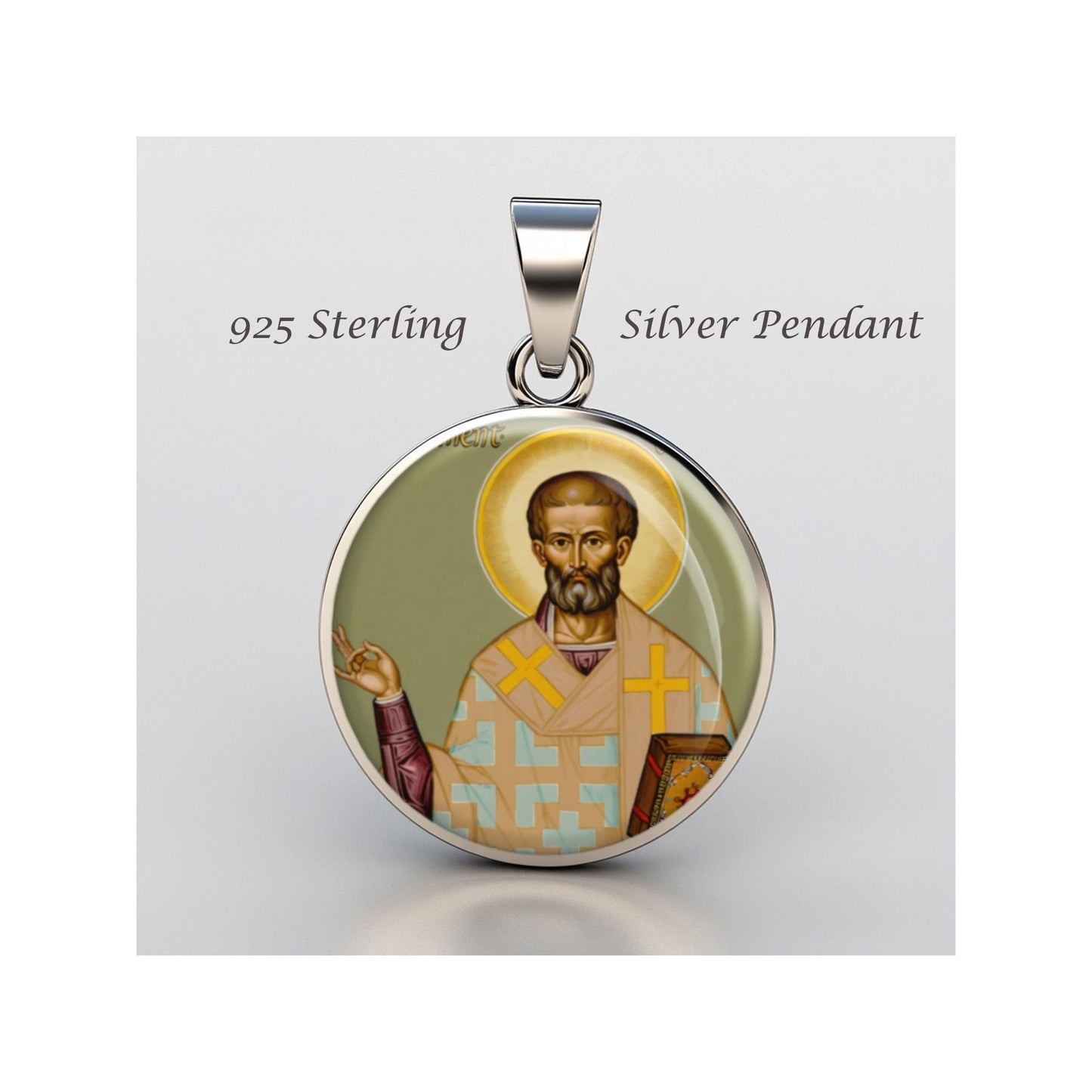 Saint Clement Of Metz Religious Devotional sterling silver 925 Christian Medal Patron