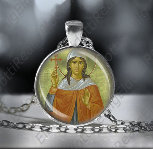 St. Oliva Necklace Christian Medal Pendant Patron Saint Religious Jewelry