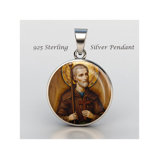 Saint Benedict Joseph Labre Catholic sterling silver 925 Christian Medal Patron image 0