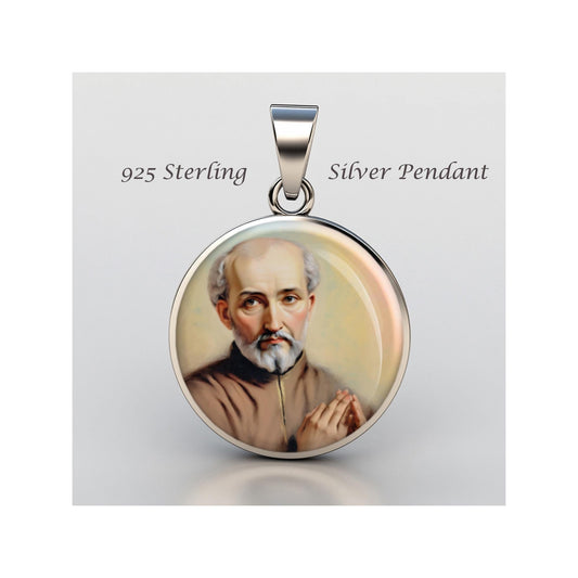 Saint Isaac Jogues Religious Devotional sterling silver 925 Christian Medal Patron Pendant